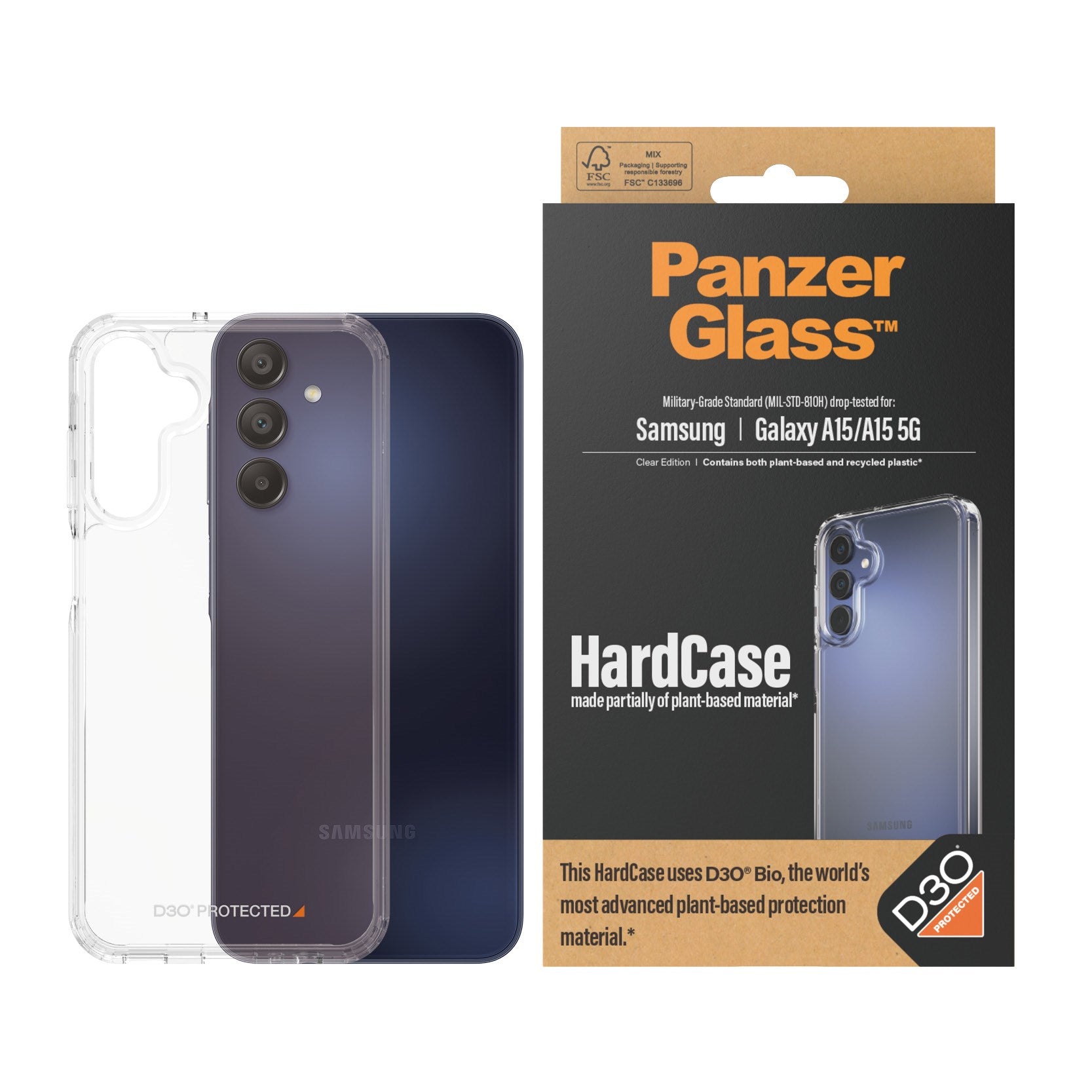 PanzerGlass® HardCase Transparent w. D3O® Samsung Galaxy A15 | A15 5G